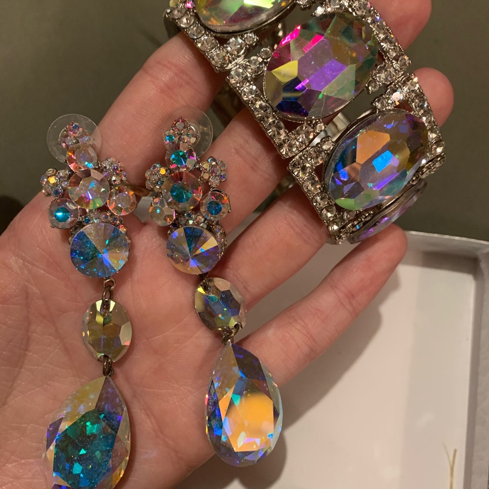 COPY - Jim Ball jewelry set. Crystal and AB stone